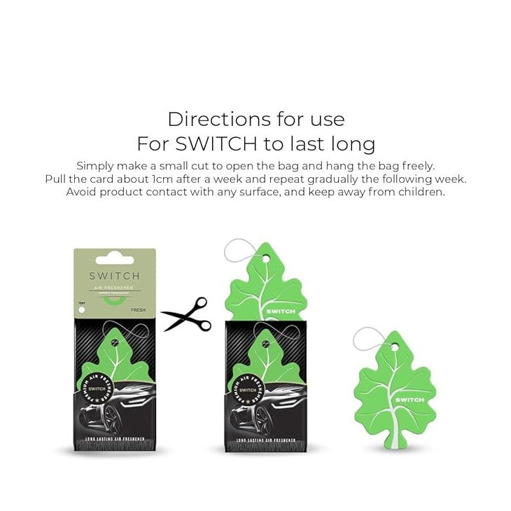 SWITCH Car Air Freshener | Fresh, Black Diamond | (Pack of 2)