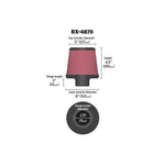 RX-4870 K&N Universal Clamp-on air Filter