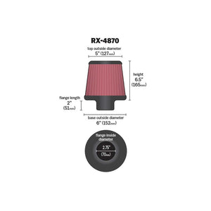 RX-4870 K&N Universal Clamp-on air Filter